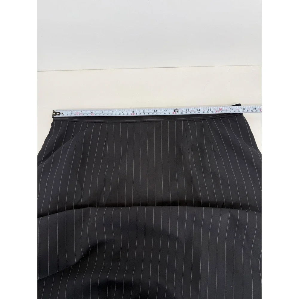 Glow Womens Pinstripe Skirt Suit Set Black  2 Piece Blazer Pencil Skirt Sz 16